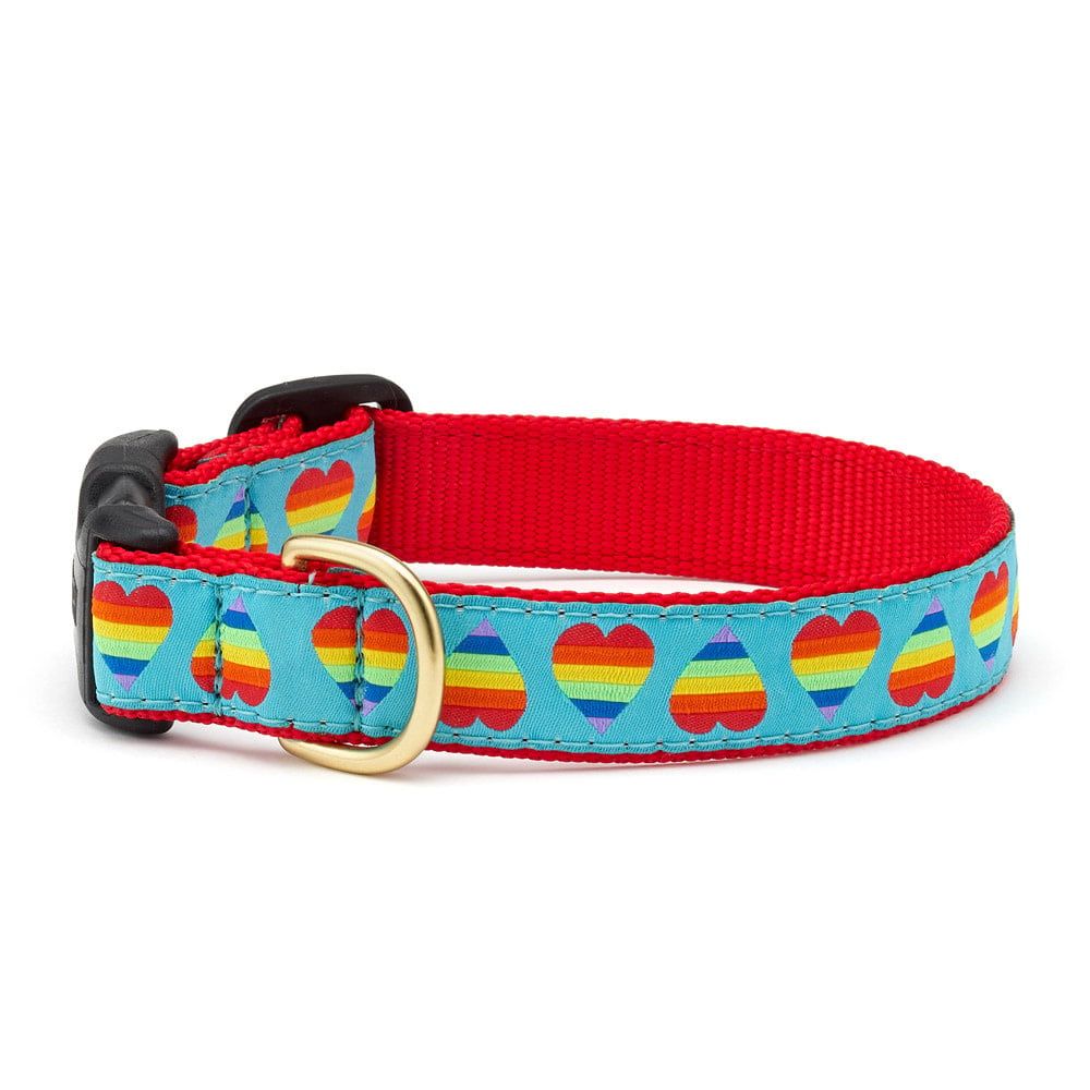 Rainbow Hearts Collar: Wide, M