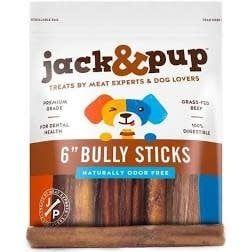 Jack &amp; Pup Bully Stick: 5 pack, 6 inch