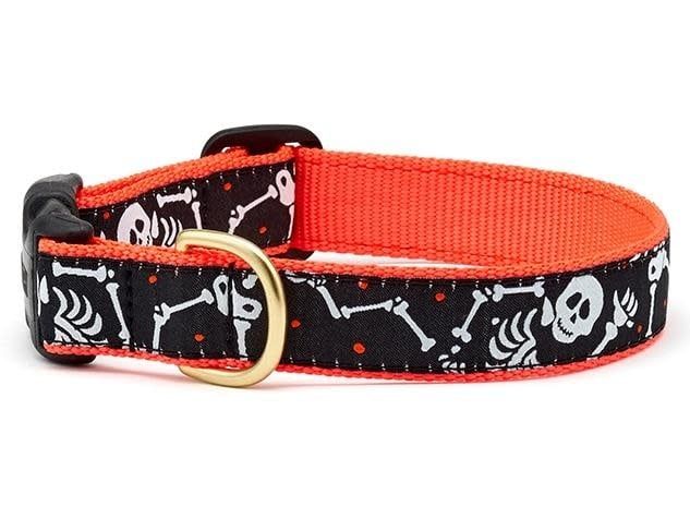 Bone Jangles Halloween Collar: Wide, M