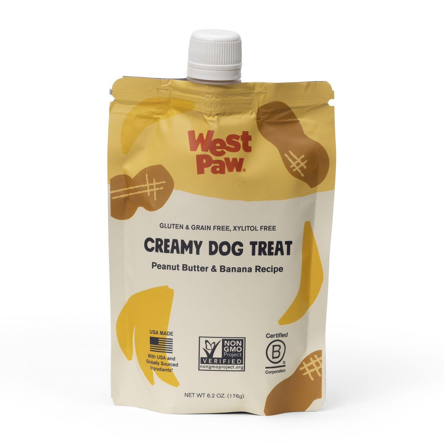 West Paw Creamy Treats: Peanut Butter &amp; Banana, 6.2 oz
