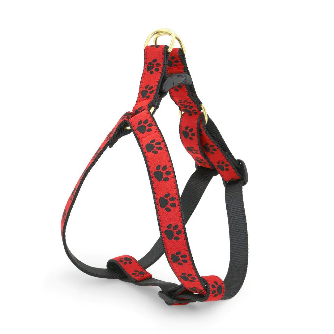 Red Black Paw Harness: Narrow, XS