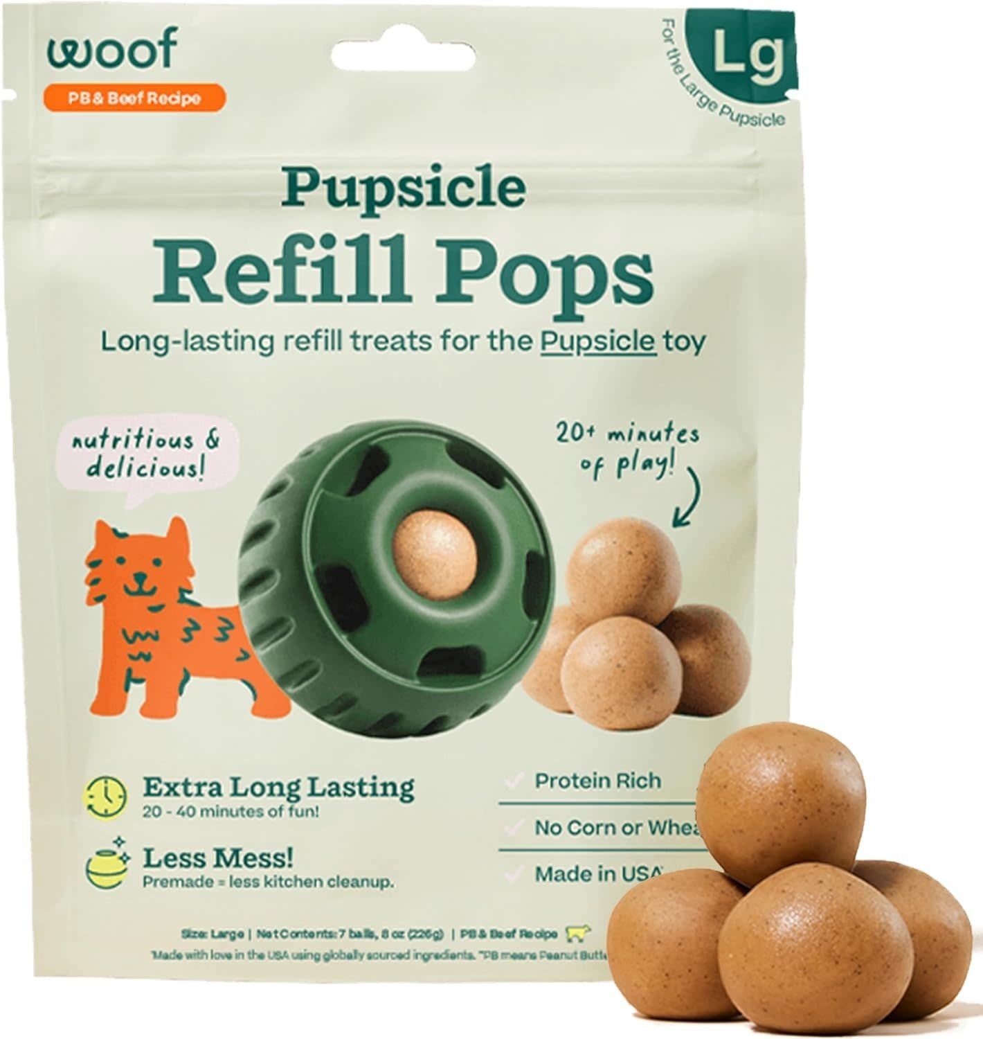 Woof Pupsicle Pops: Beef &amp; PB, L