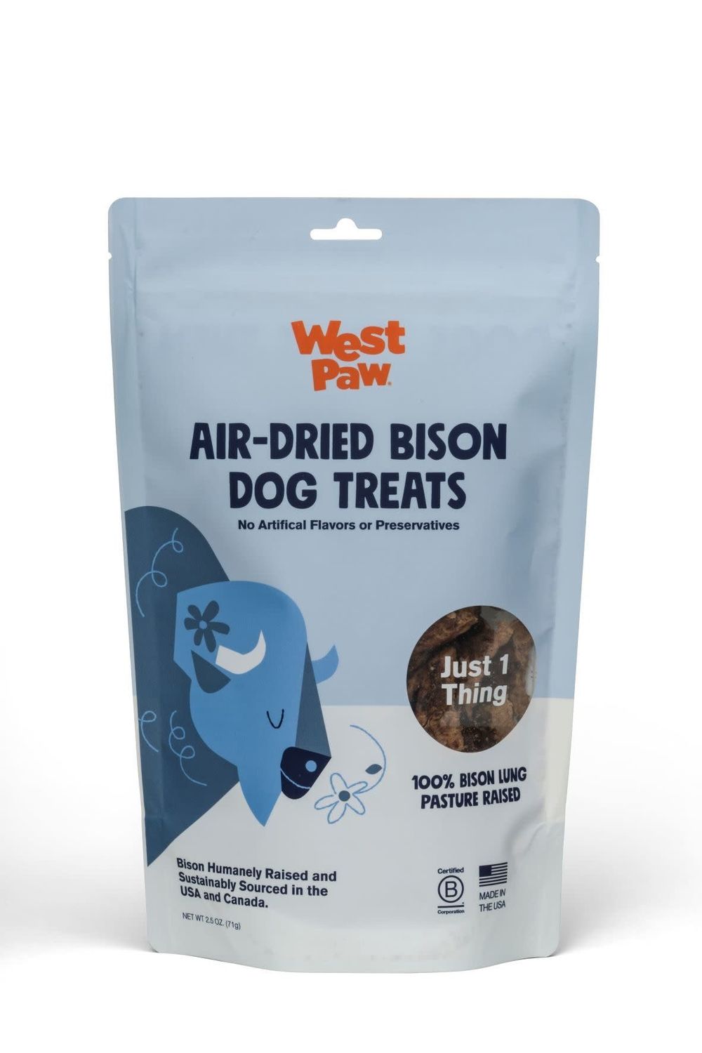 West Paw Air Dried Treats: Bison Lung, 2.5 oz