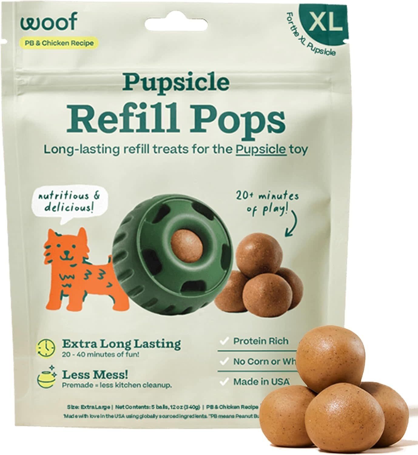 Woof Pupsicle Pops: Chicken &amp; PB, XL