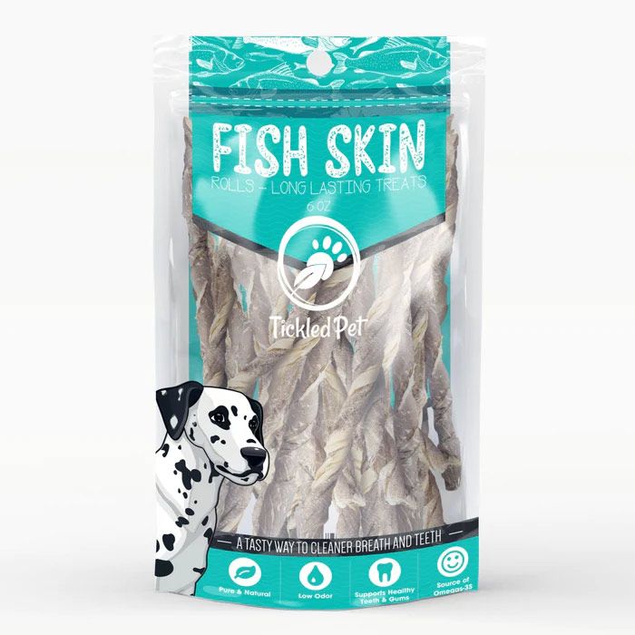 Tickled Pet: Icelandic Codfish Skin Rolls, 6 oz