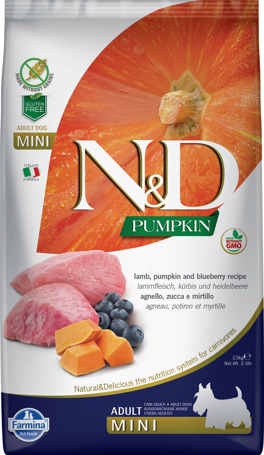 Farmina Pumpkin: Lamb &amp; Blueberry Adult, Size: 5.5 lb mini