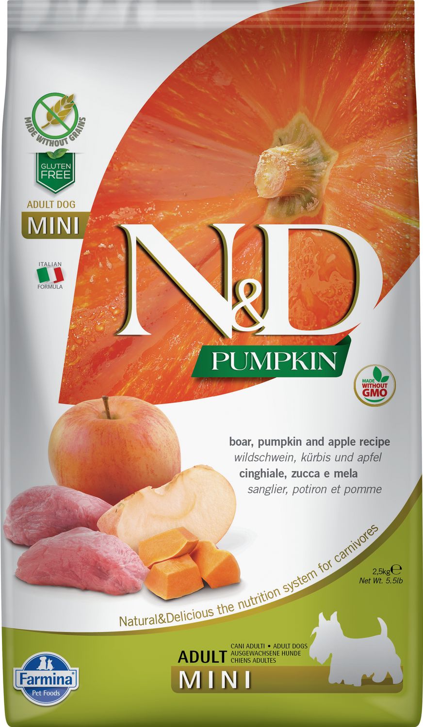 Farmina Pumpkin: Boar &amp; Apple Adult, Size: 5.5 lb mini