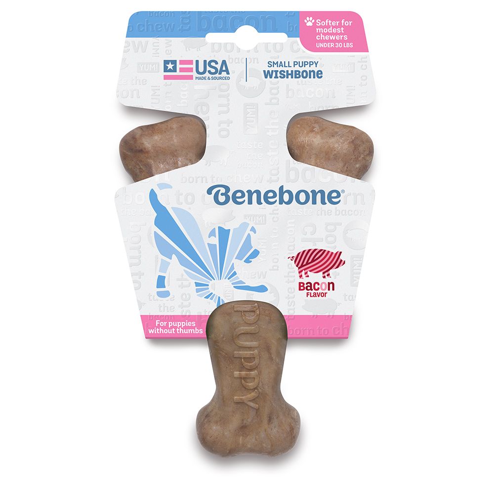 Benebone Wishbone Chew: Bacon, Puppy, Size: Small