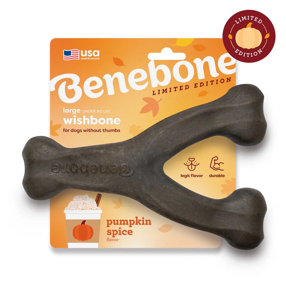 Benebone Wishbone Chew: Pumpkin Spice Large