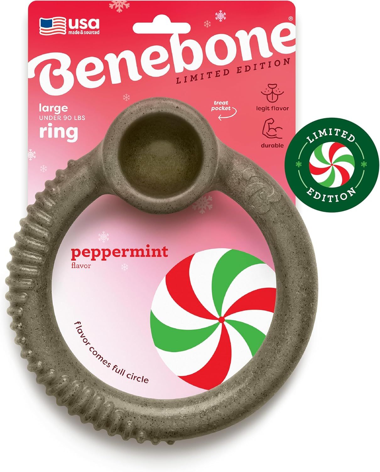 Benebone Ring Chew: Peppermint Large