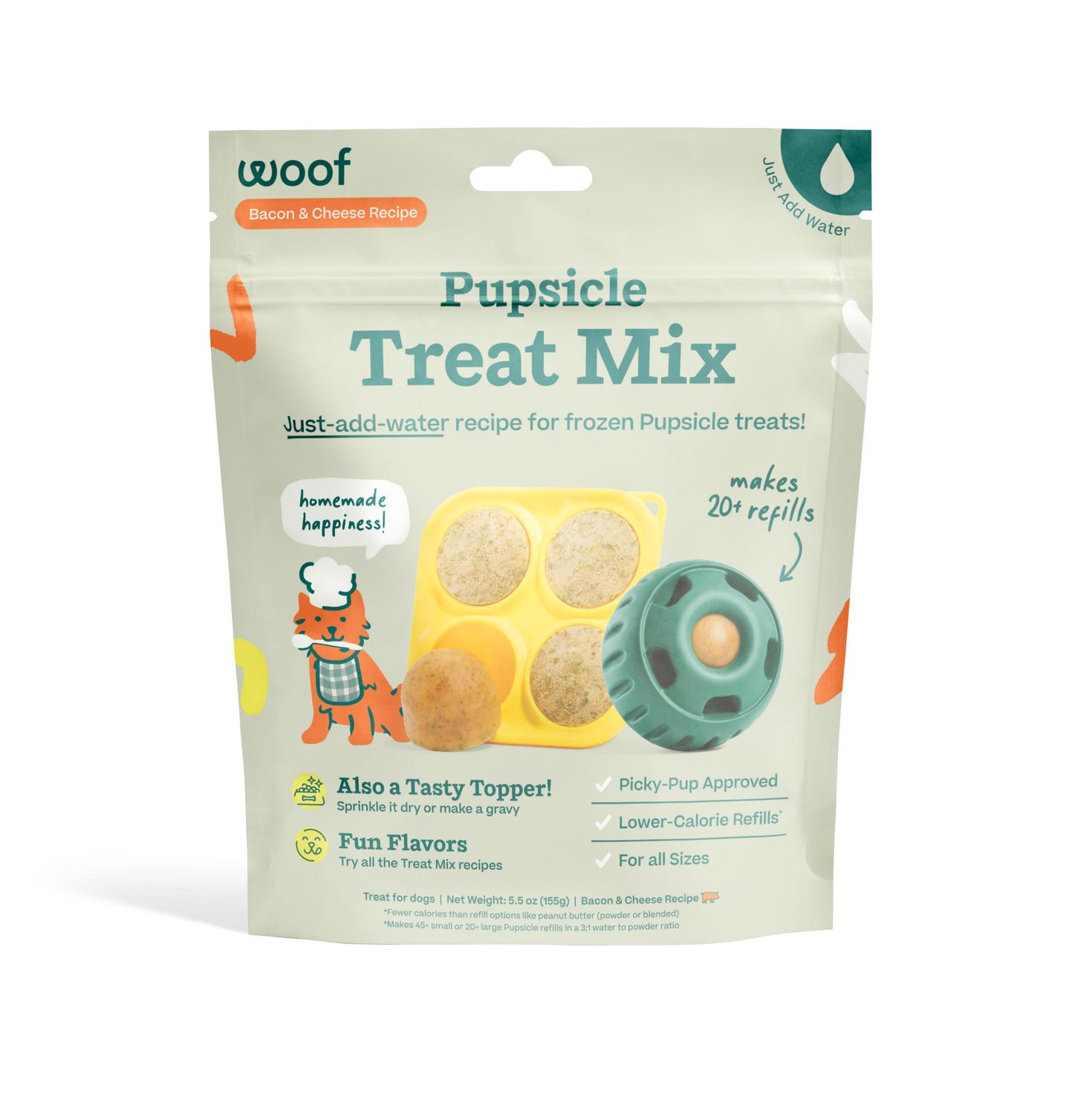 Woof Pupsicle Mix: Bacon &amp; Cheese, 5.5oz