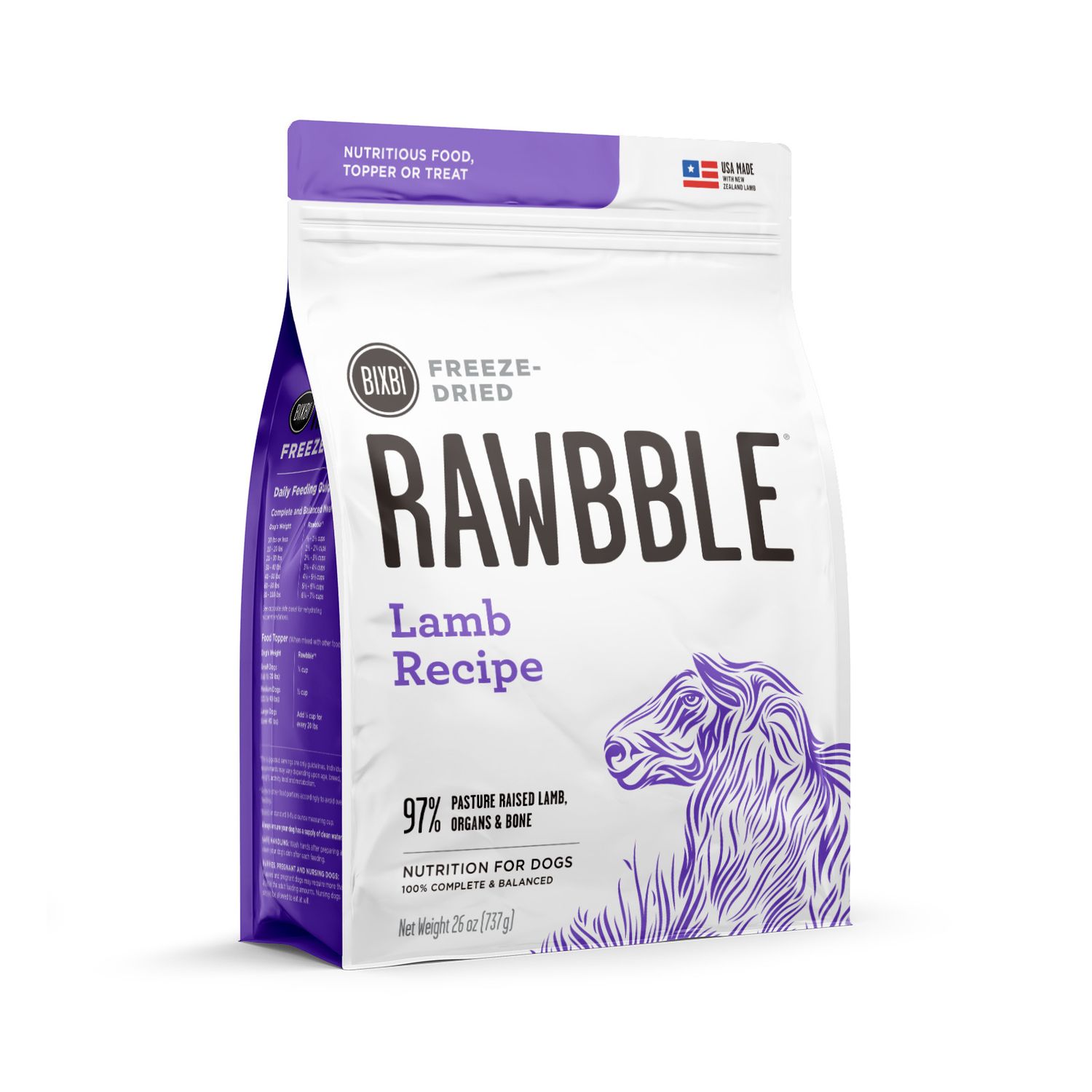 Bixbi Rawbble Freeze Dried: Lamb, Size: 4.5 oz