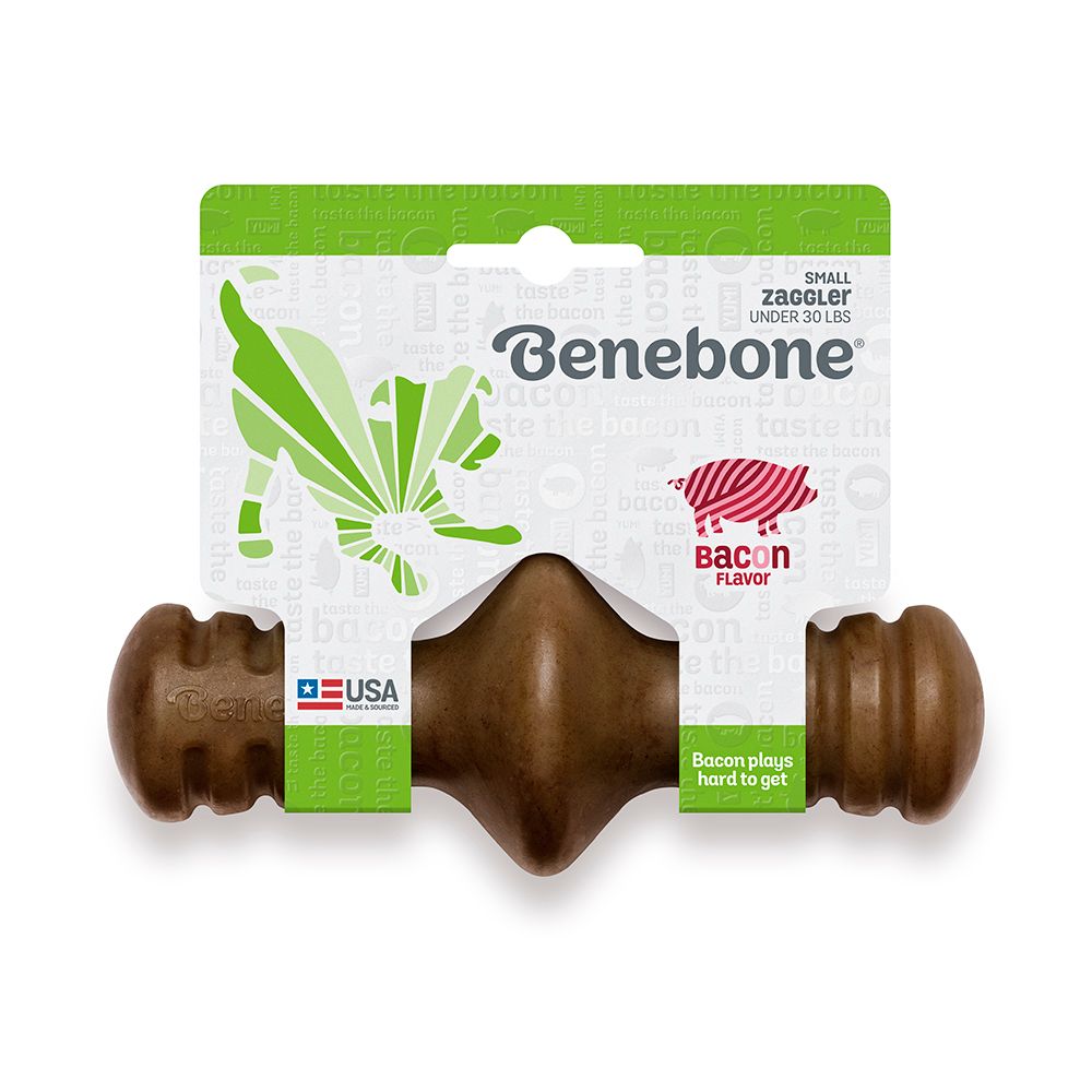 Benebone Zaggler Chew: Bacon, Size: Small