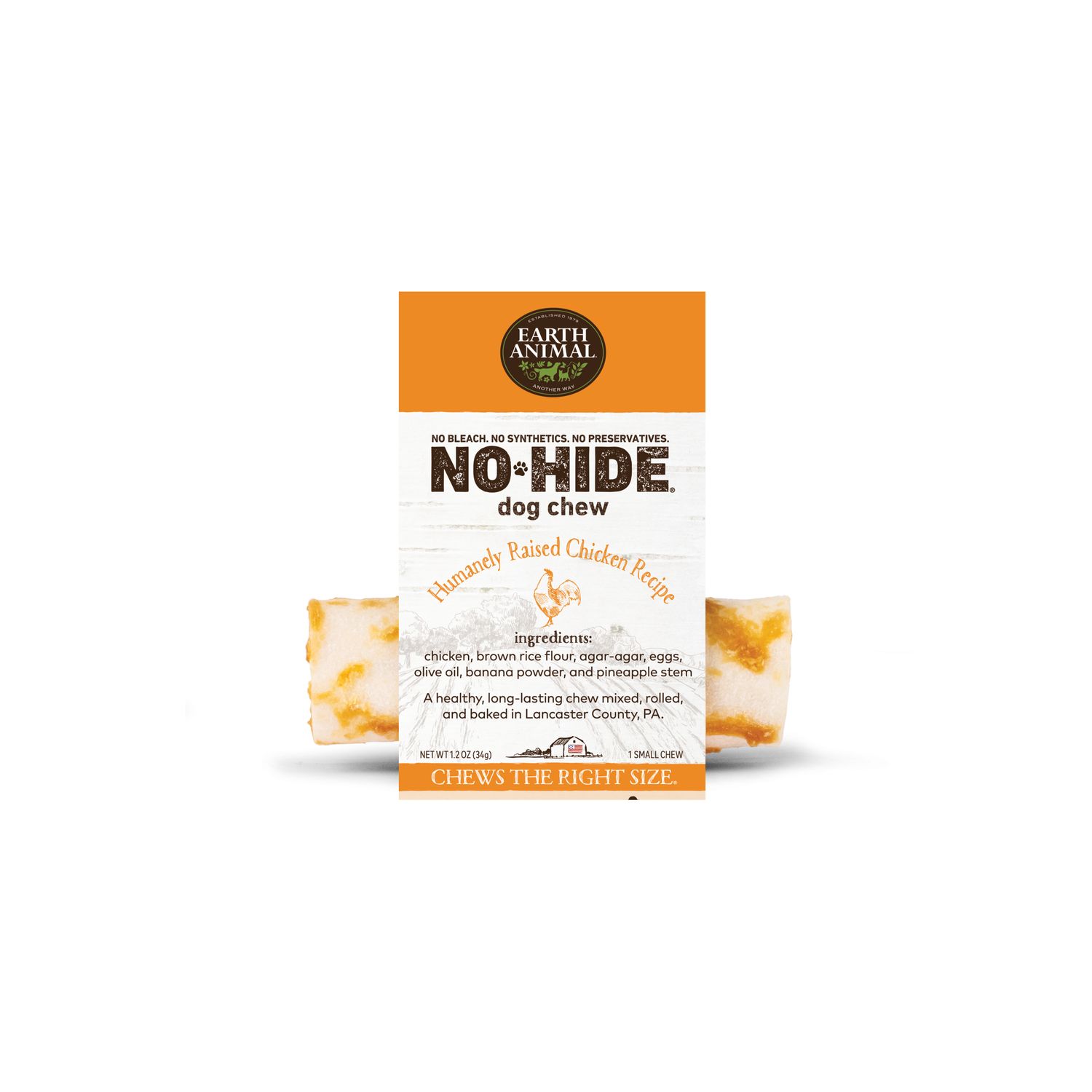 Earth Animal No Hide Chews: Chicken, Size: Small