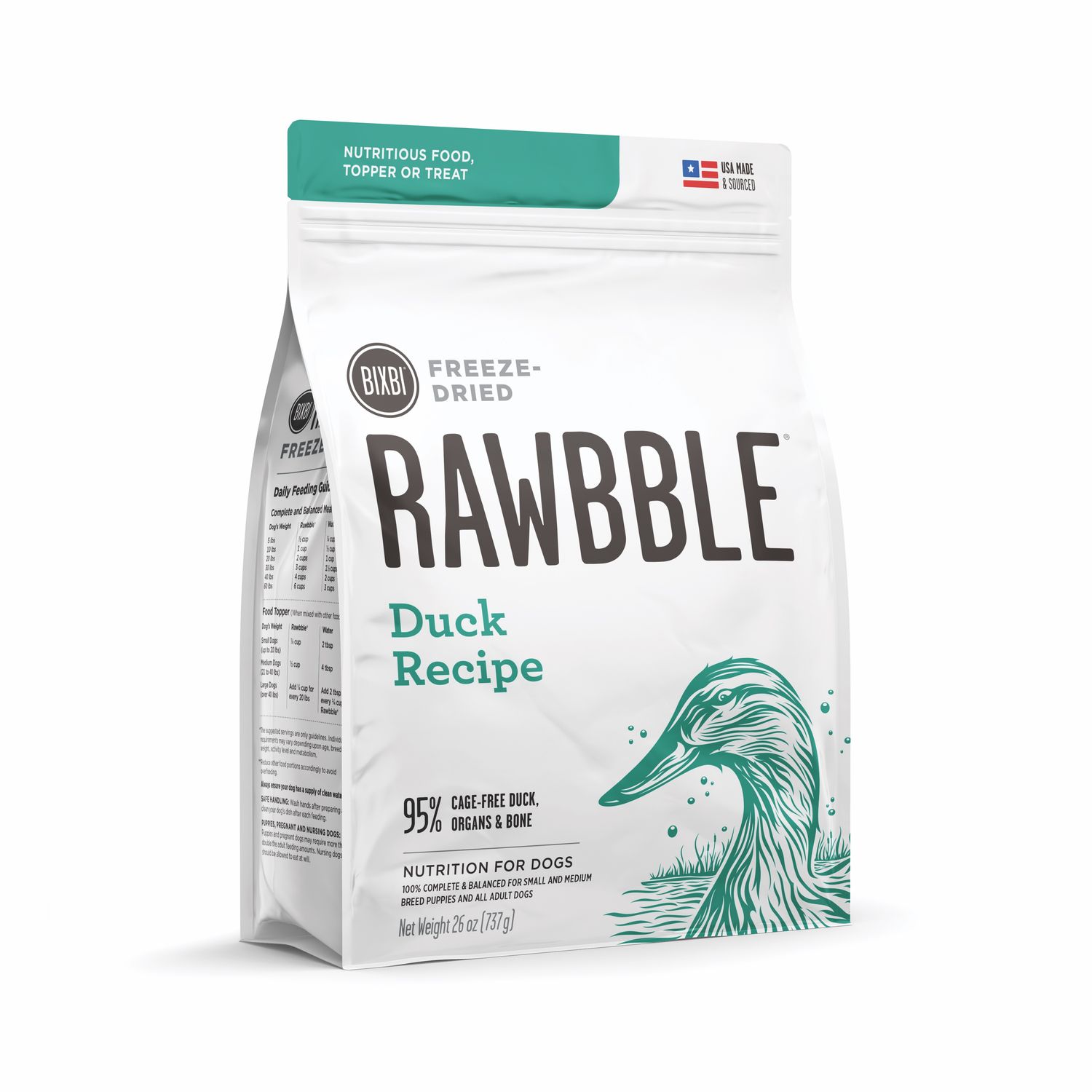 Bixbi Rawbble Freeze Dried: Duck, Size: 4.5 oz