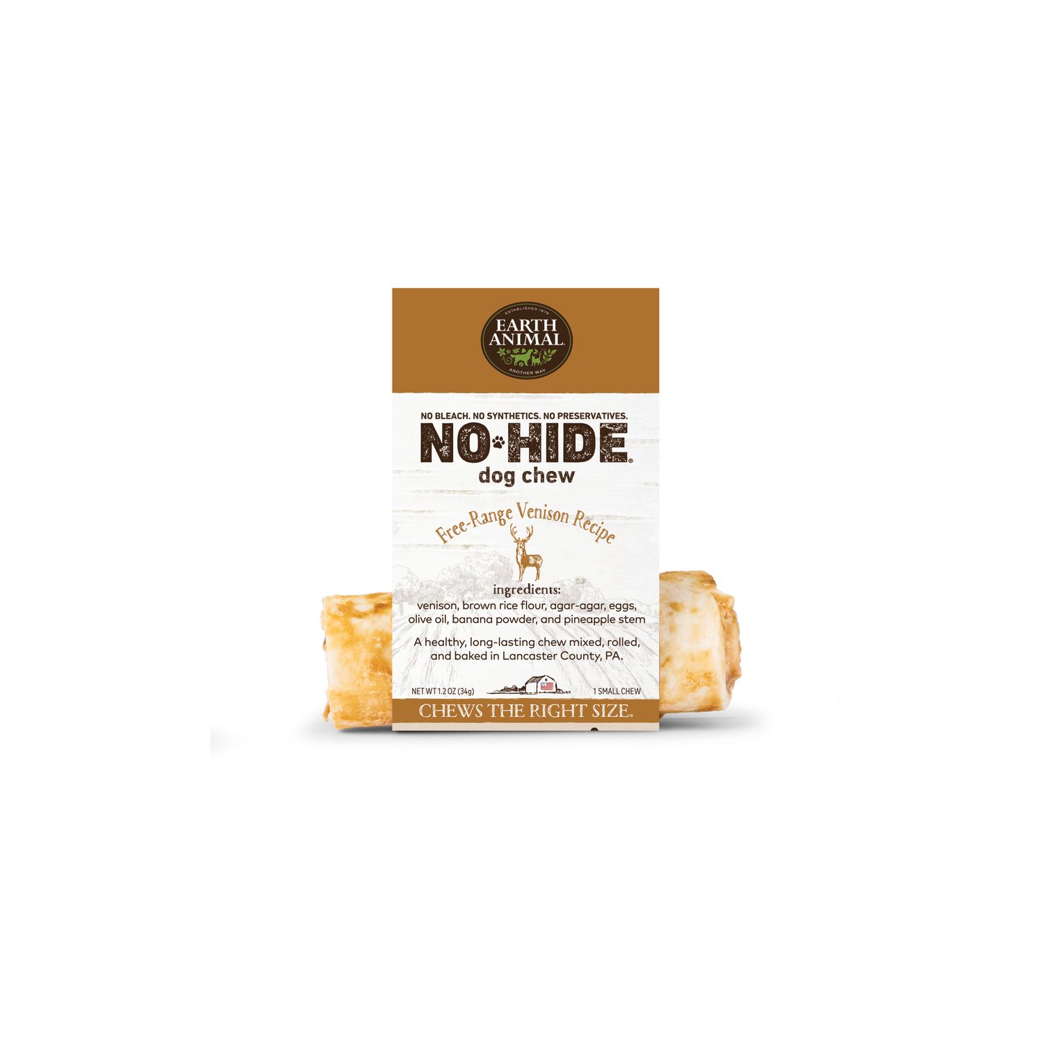 Earth Animal No Hide Chew: Venison, Size: Small