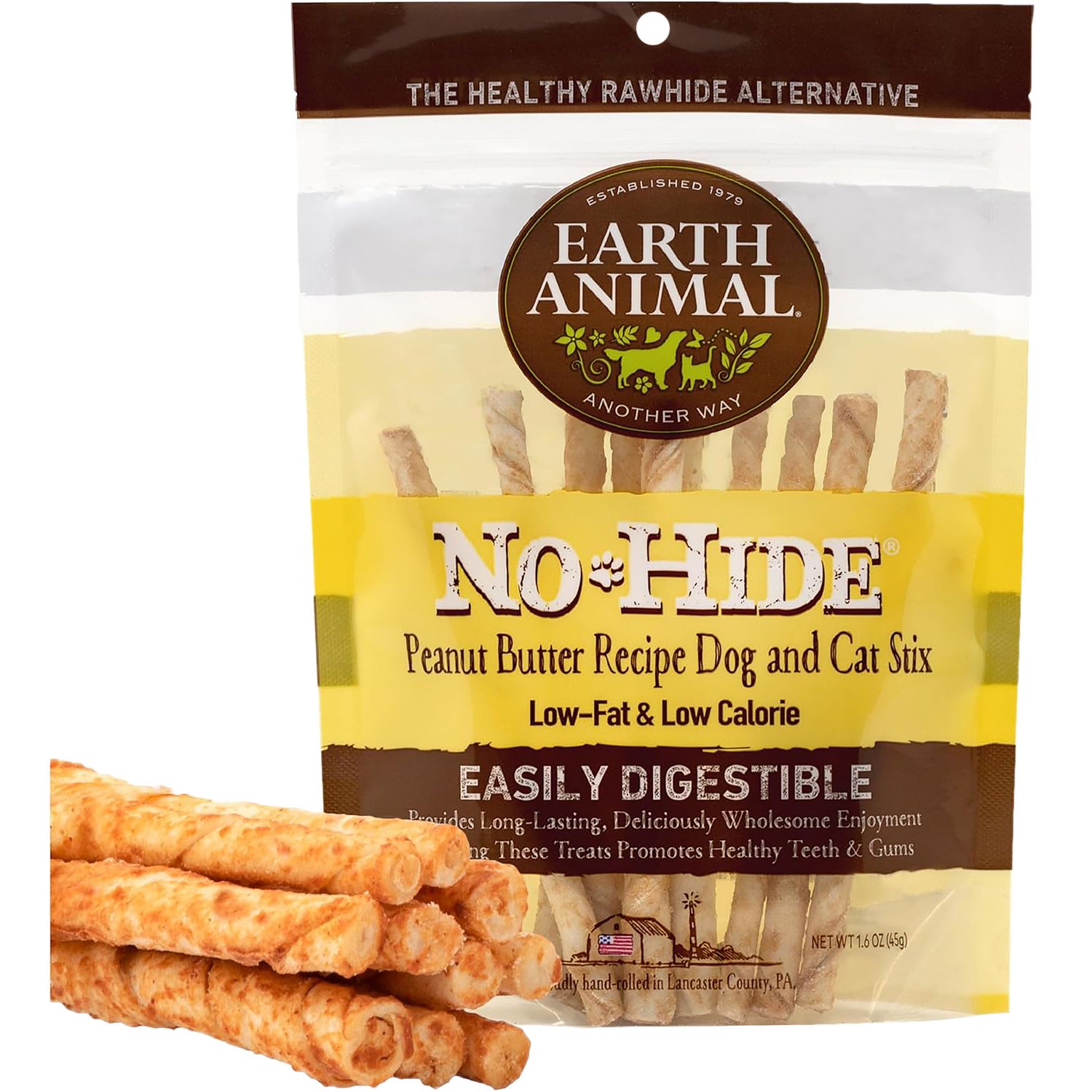 Earth Animal No Hide Stix Peanut Butter 10 pack