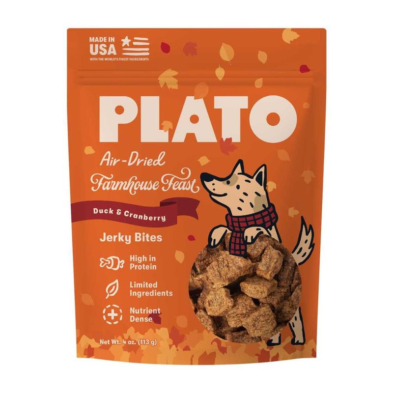 Plato Duck &amp; Cranberry Farmhouse Feast Jerky Bites, 4 oz