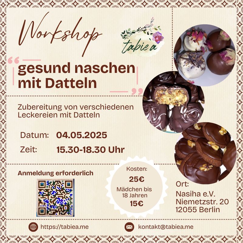 Workshop "Naschen mit Datteln" für Mädchen bis 18 Jahre