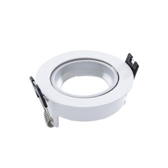 Adurolight® inbouwarmatuur, Mona, kantelbaar, wit, mat zilver reflector, 80 mm, excl. lamp
