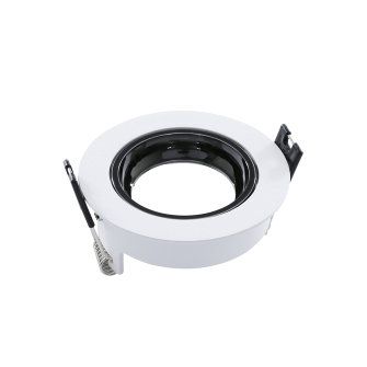 Adurolight® inbouwarmatuur, Mona, kantelbaar, wit, zwarte reflector, 80 mm, excl. lamp