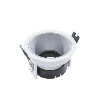 Adurolight® inbouwarmatuur, Mona, kantelbaar, wit, mat zilver reflector, 82 mm, excl. lamp