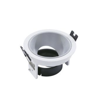 Adurolight® inbouwarmatuur, Mona, kantelbaar, wit, a-sym. mat zilver reflector, 82 mm, excl. lamp