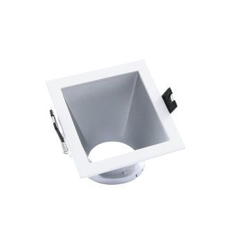 Adurolight® inbouwarmatuur, Mona, niet kantelb, wit, a-sym. mat zilver reflector, 82x82mm, excl lamp