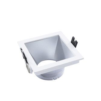 Adurolight® inbouwarmatuur, Mona, niet kantelbaar, wit, mat zilver reflector, 82 x 82 mm, excl. lamp