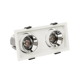 Adurolight® Premium Quality Line led inbouwspot, Wells, wit, 2x 20 W, 3000 K, non flicker