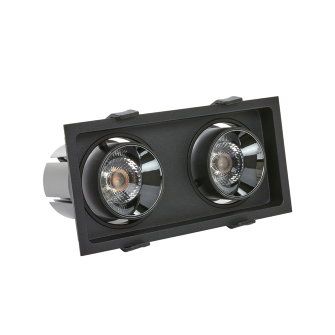 Adurolight® Premium Quality Line led inbouwspot, Wells, zwart, 2x 20 W, 3000 K, non flicker