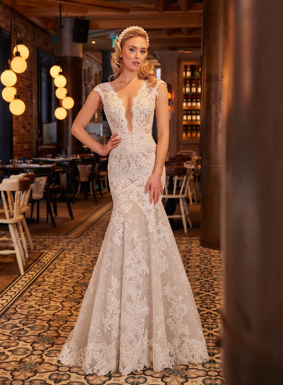 LA22234L, Color: Ivory/Ivory With Skin Illusion, Size: size 14