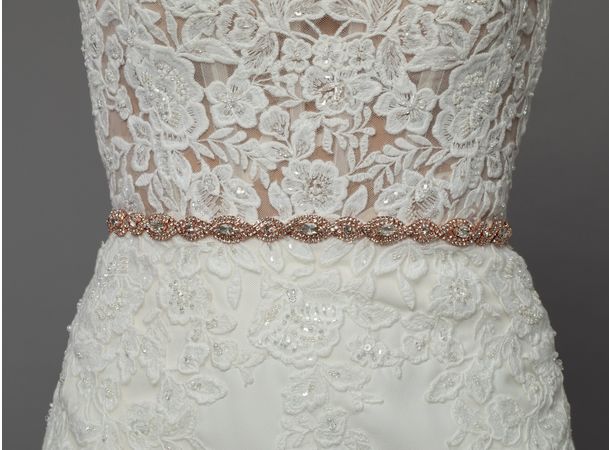 Belt-78, Color: Rose Gold/Champ, Size: size: 17&#39;&#39;