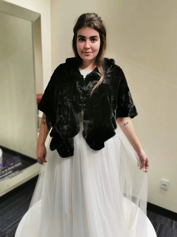 Black Faux Fur Cape