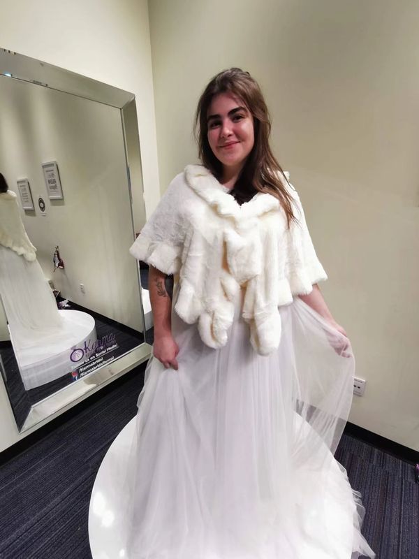 Ivory Faux Fur Cape