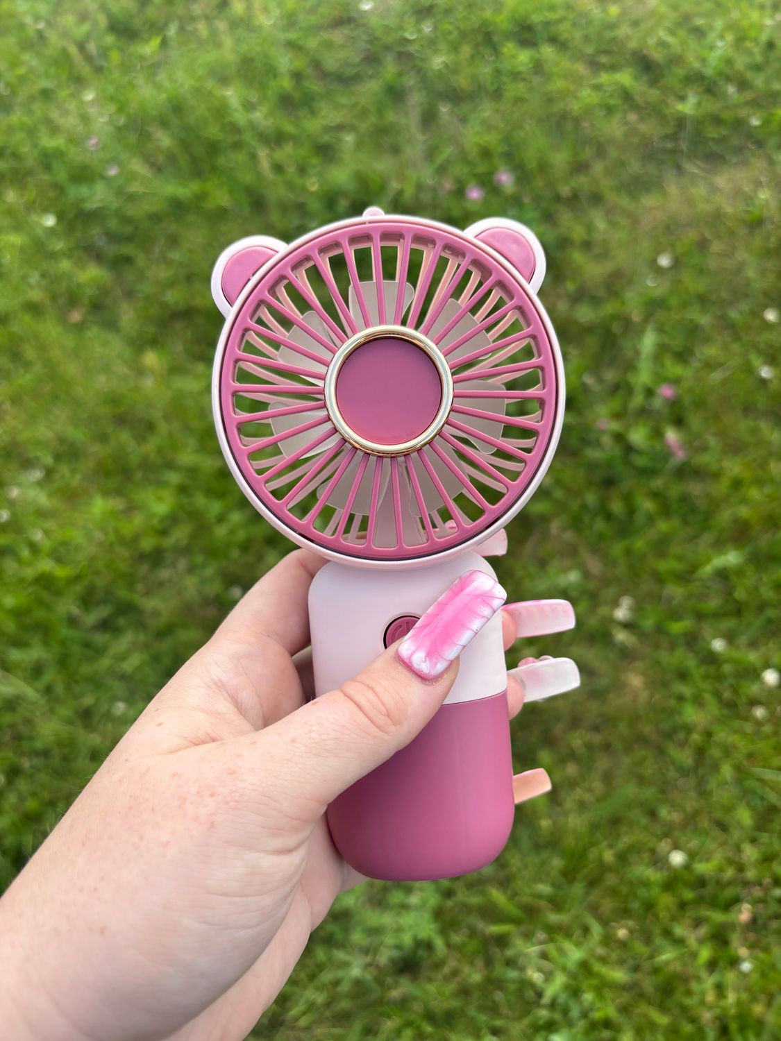 Bear Handheld Fan, Color: Pink