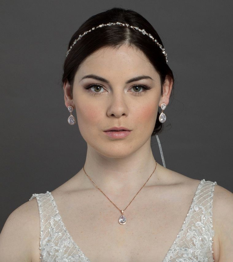 HB-7090, Color: Ivory/Rose Gold, Size: size: 15.25''