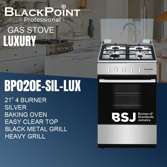 BP020E-SIL-LUXUARY BLACKPOINT STOVE--4 BUR 21&quot;&quot;-- SILVER LUXUARY THICKK