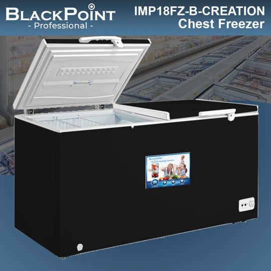 IMP18FZ-B--CREATION DOUBLE DOOR -BLACK ALLUMUNIUM DEEP FREEZER