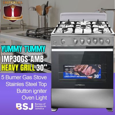 IMP30GS-AMB-YUMMY TUMMY IMPERIAL YUMMY TUMMY STOVE -- 5 BUR 30&quot;&quot; -- LUXUARY