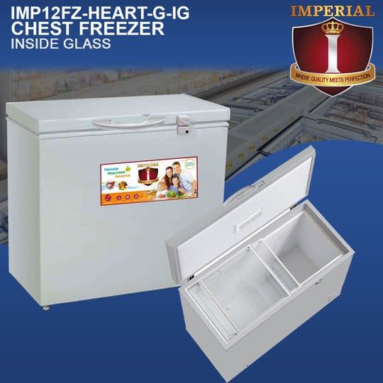 IMP13FZ-HEART-B-IG IMPERIAL DEEP FREEZER--INSIDE GLASS