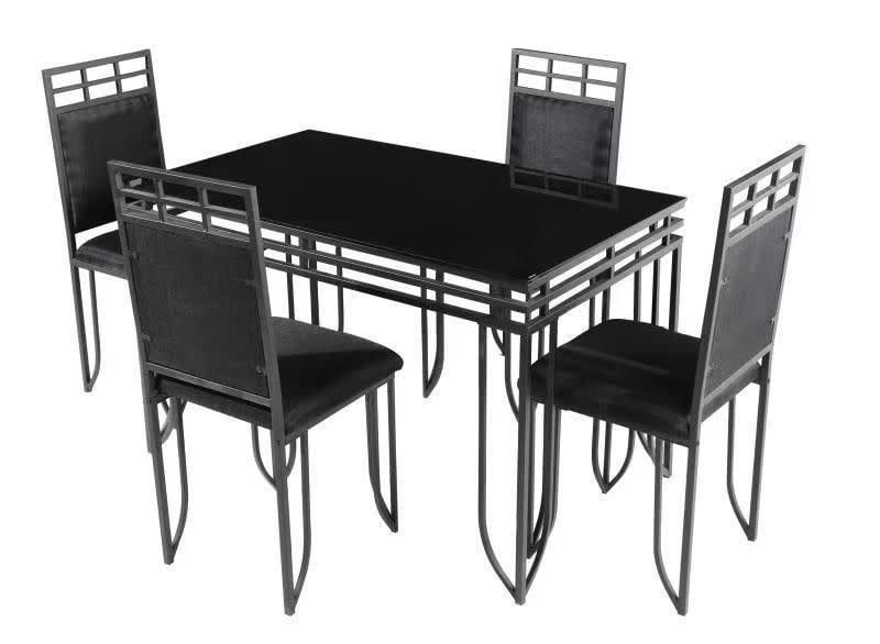 4 CHAIR DINING TABLE , BS04 BLACK