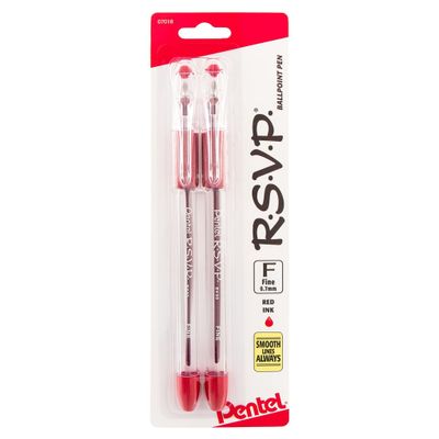 PENTEL RSVP RED FINE PEN