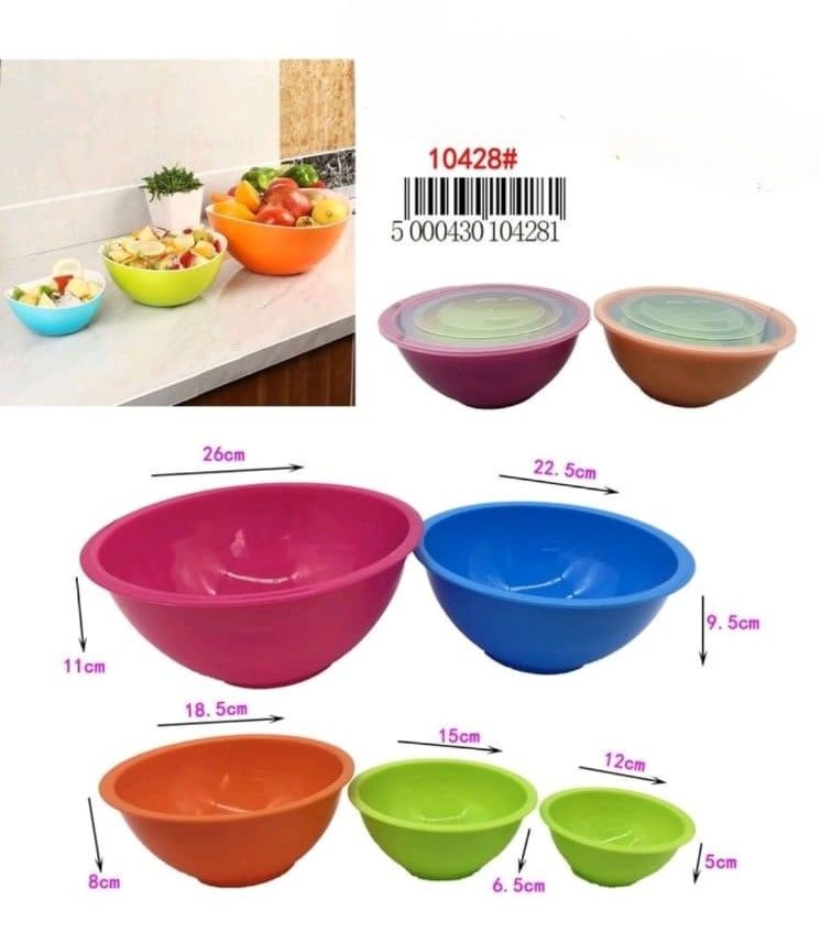 10428 5PCS PLASTIC BOWL SET