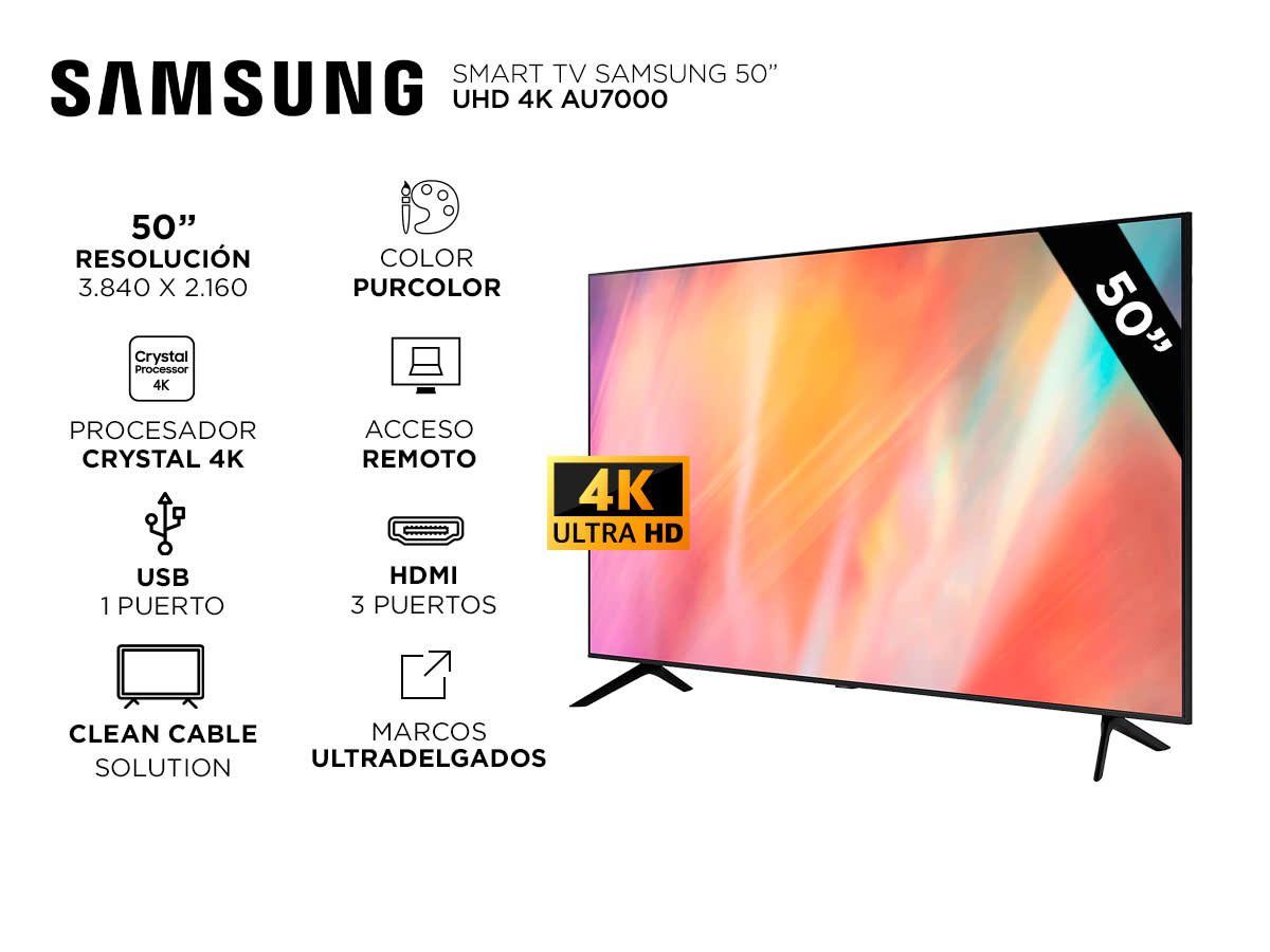SAMSUNG AU7000 50&quot; SERIES 7 SMART TV 4K