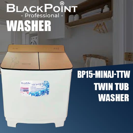 BP15-MINAJ-TTW BLACKPOINT 15 KG TWIN TUB WASHER -- MINAJ -- STEEL BP15-MINAJ-TTW