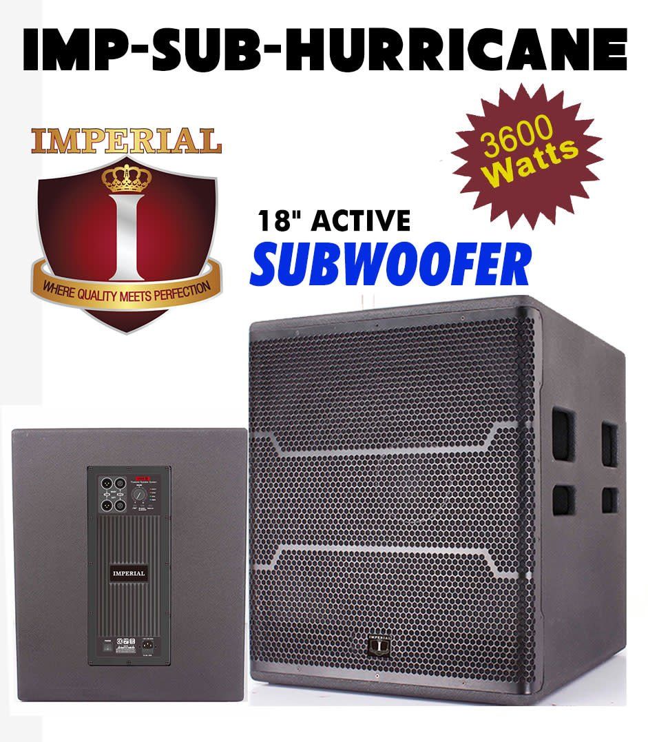 IMP-SUB-HURRICANE IMPERIAL 18&quot; 3600W HIGH POWER BASS SUBWOOFER QSC REAL