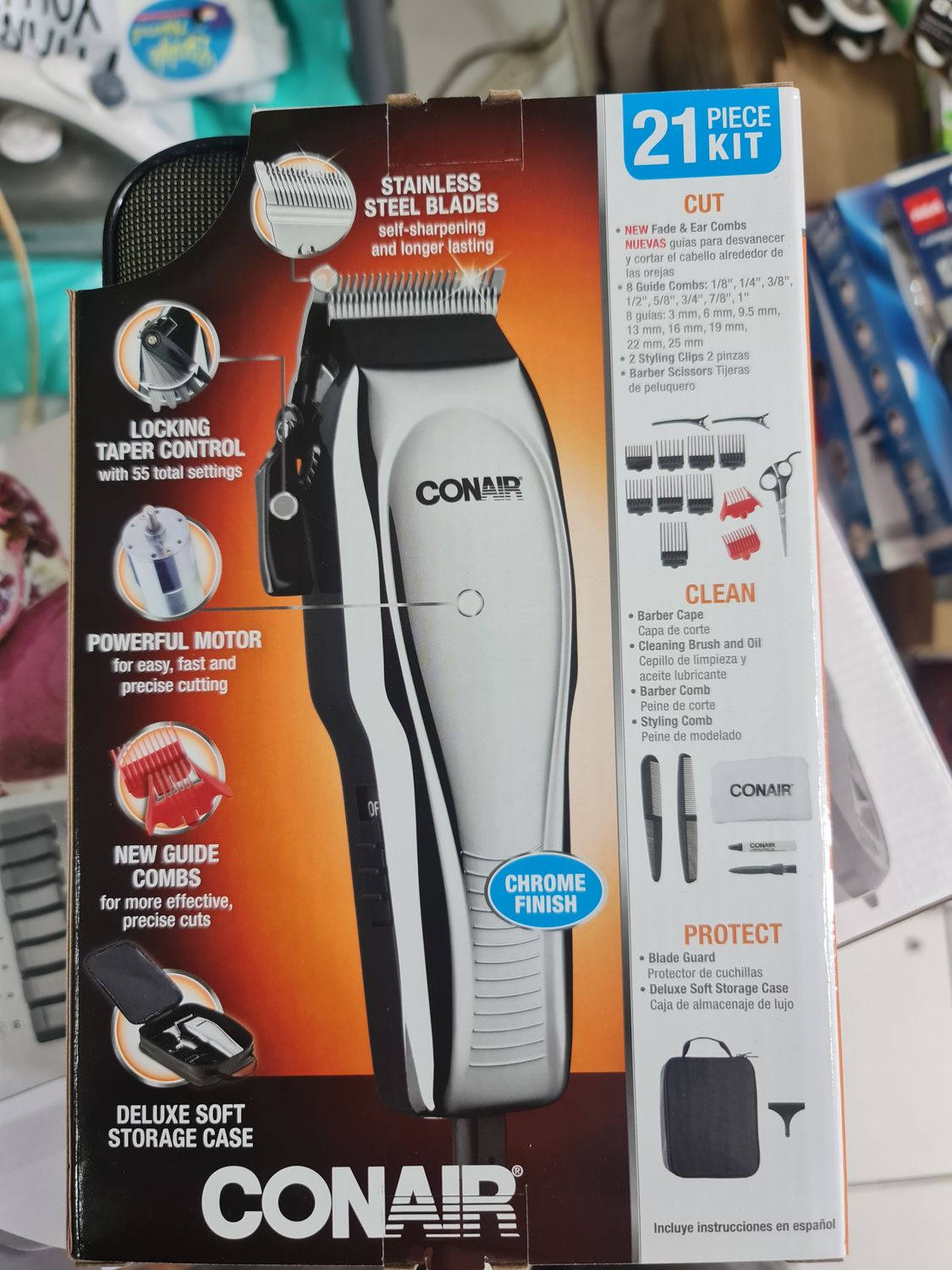 CONAIR 21 PIECE KIT CHROME HIAR CLIPPER