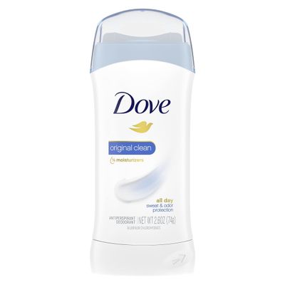 Dove Invisible Solid Antiperspirant Deodorant Stick for Women, Original Clean, For All Day Underarm Sweat &amp; Odor Protection 2.6 oz