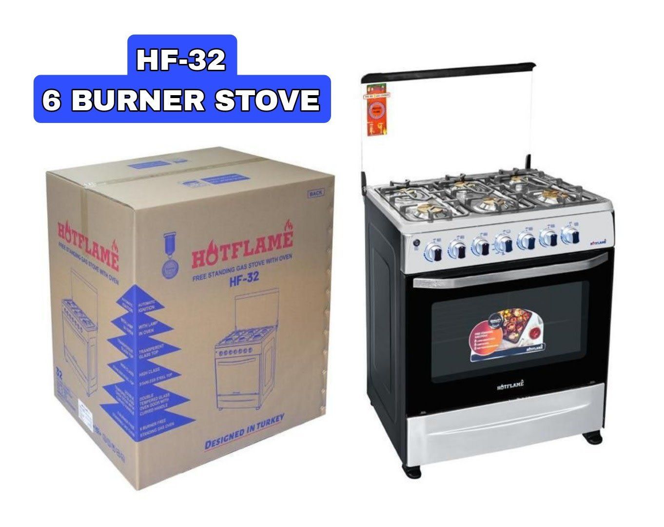 HF-32 HOTFLAME 6 BURNER GAS STOVE